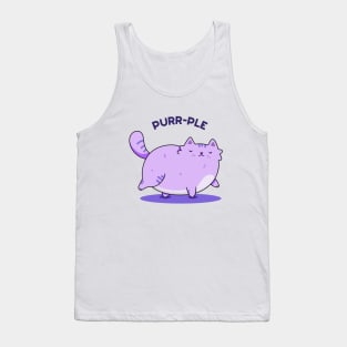 Purrrple Cute Chubby Purple Kitty Cat Pun Tank Top